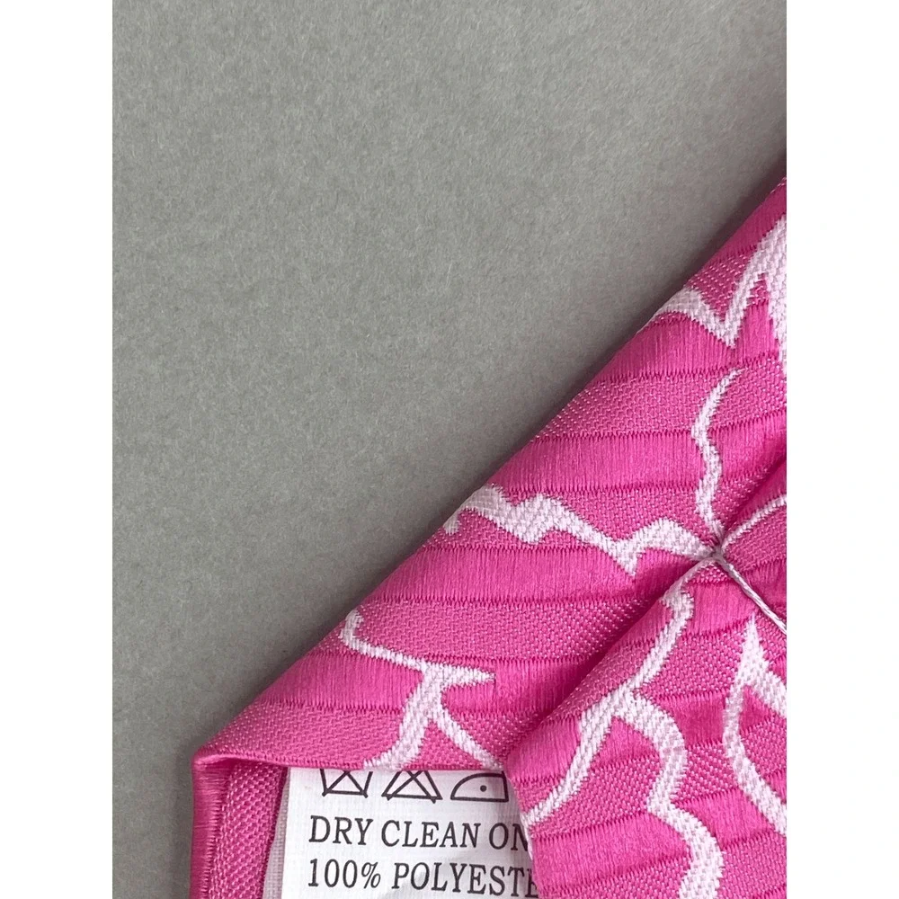 Daniel Ellissa Mens Tie Pink White Floral Scroll Artsy Palm Beach Jacquard 57x4